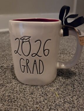 Rae Dunn 2026 Grad Ceramic Mug Cream with Red Interior Graduation
